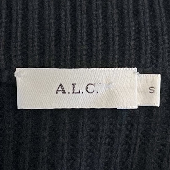 A.L.C. Jasper Colorblock Cuffs Ribbed Wool Cashmere Blend Sweater - Picture 14 of 16